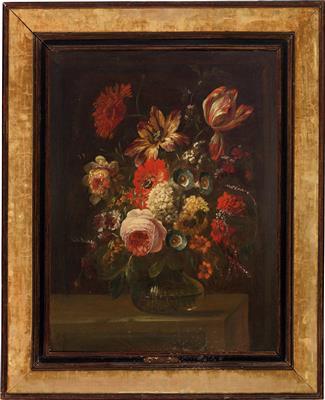 A still life of flowers by 
																			Jean Baptiste Belin de Fontenay